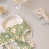 Sweet and soft small flower series ~ 3 dress Elegant Breeze Young Girl Comfort Pure Cotton Briefs Women Sweet And Beautiful Printed Middle Waist Triangle Pants