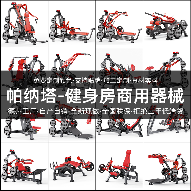 Panatta Fitness Equipment Seated Rowing Machine Chest Press Back Workout Hip Lift Full Set Panattaa Insert Gym Equipment