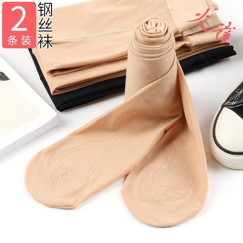 Spring Autumn Wire Socks Female Non-slip Anti Hook Silk Socks Mask Socks Magic Socks Light Leg God Instrumental Big Size Thin to beat bottom pants