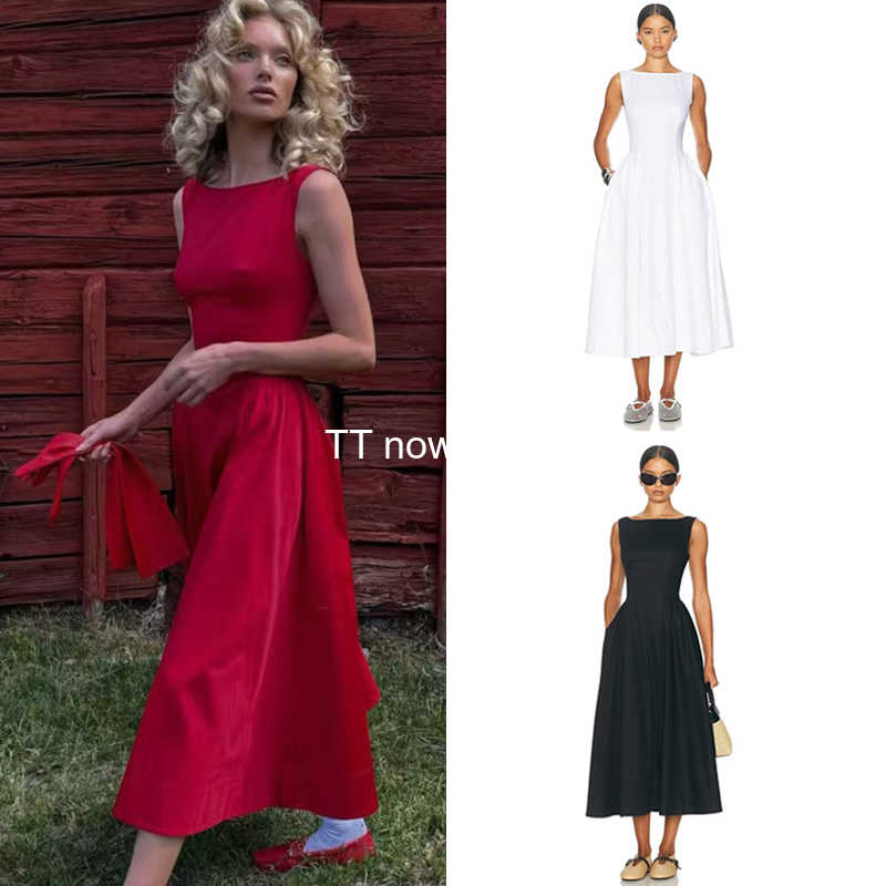Authentic Helsa Dress from a Buyer's Store, Same Style as Elsa Hosk, Sleeveless, Slim Fit, Versatile Umbrella Skirt, Tank Top Long Dress