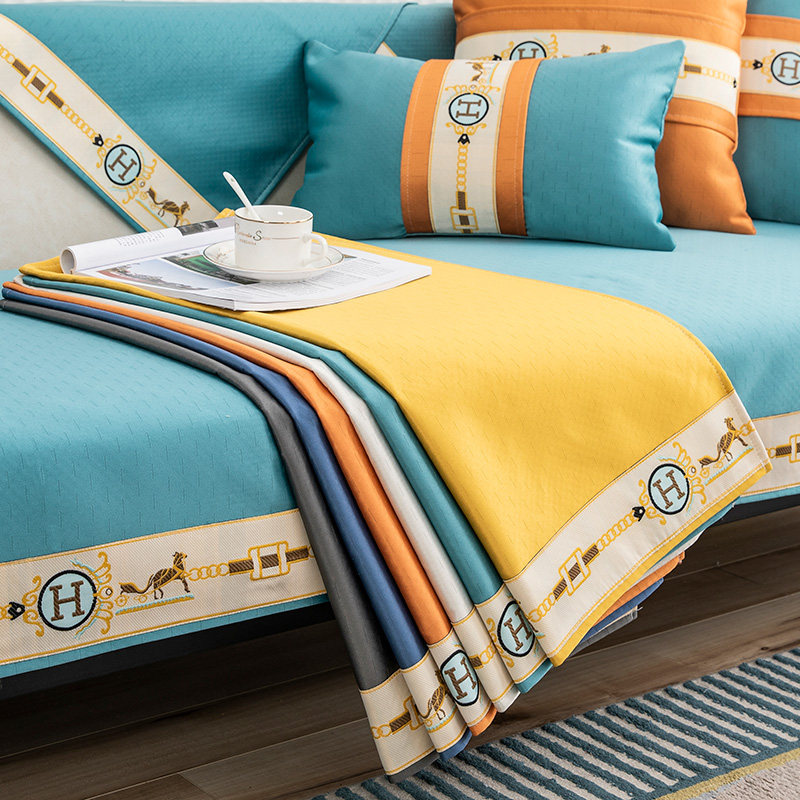 Light luxury style leather sofa cushion four seasons universal non-slip Nordic simple modern 2021 new sofa cover towel
