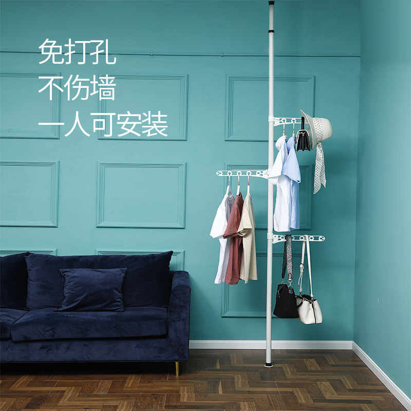 Hanging clothes hanger simple clothes hanger floor-to-ceiling bedroom creative coat rack simple modern assembly bag rack