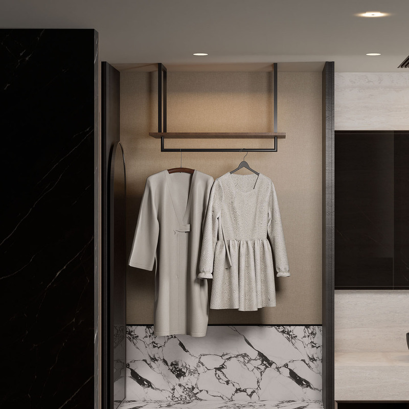 Hotel Wall-Mounted Clothes Rack for Bedroom, Same Style as Guesthouse Rooms, Wall-Mounted Storage Rack, 2026 New Model Coat Rack