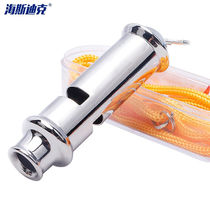 Hasdick HK-399 dual-chamber high-frequency metal whistle police whistle with lanyard stainless steel whistle traffic command port
