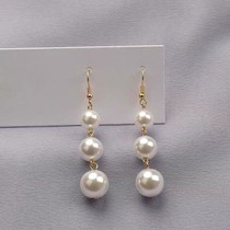 Earrings hook-up hook earrings 2021 new fashion pearl earrings net red women simple and versatile thin earrings