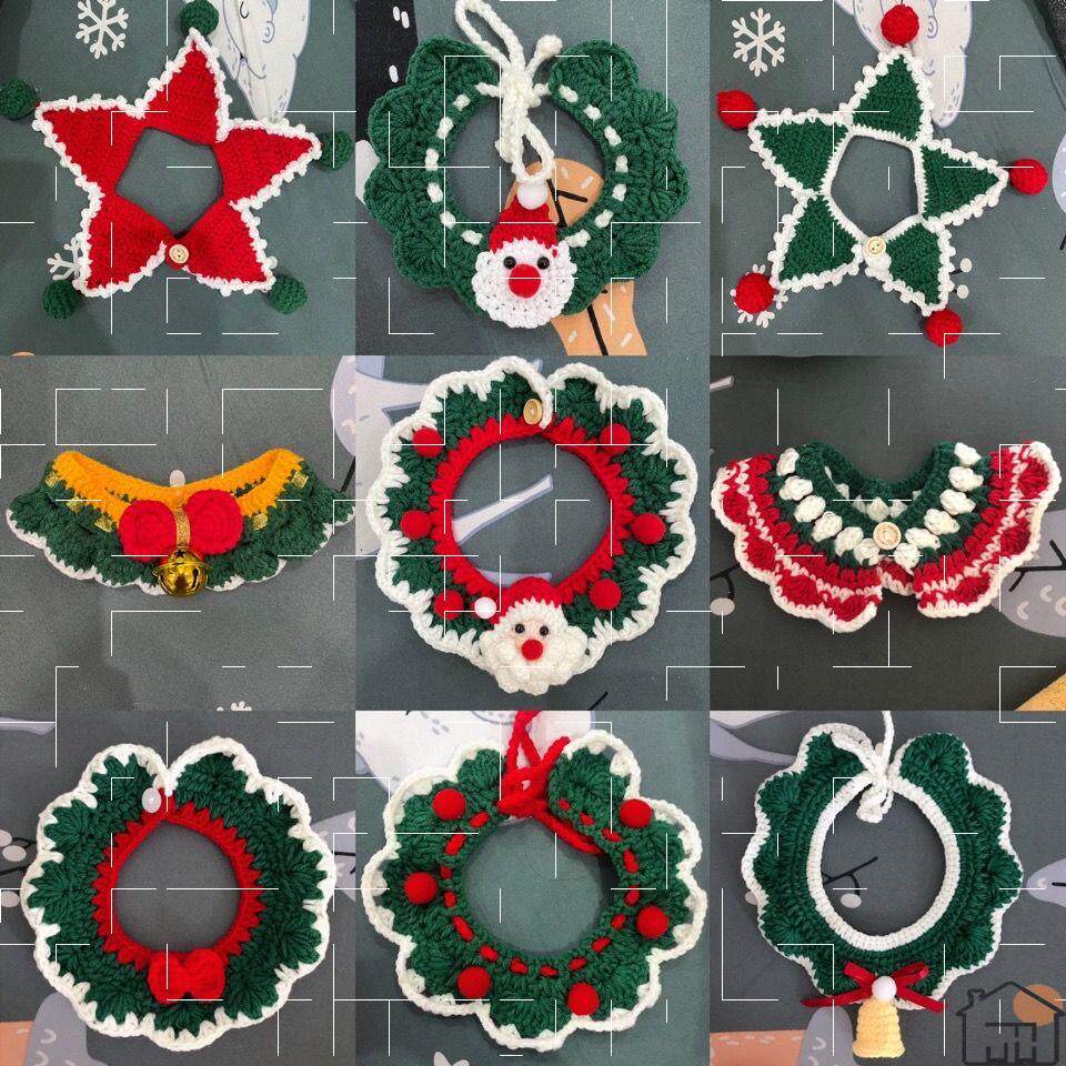 Cat scarf jewelry handsome pure handmade Christmas New Year pet dog saliva towel collar photo pose poss