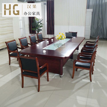 Hanfruit wooden fur table and chair combined simple glass faces to negotiate terminal corner paint elliptical conference table