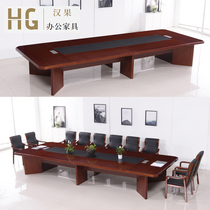 Meeting table Simple Modern Solid Wooden Desk Large Table-shaped Table-chair Combination