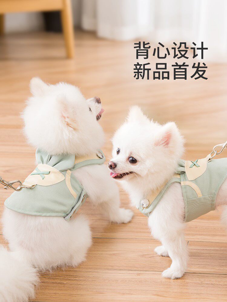 Tea cup dog traction rope puppies small dog gigs running Labrador puppies Samoye vest style Akita