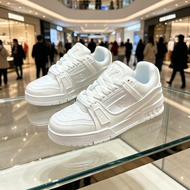 Hong Kong Exclusive Store Lv Summer European and American Men's Shoes, High-End Couple Casual White Sneakers, Putian Brand Replica Sneakers