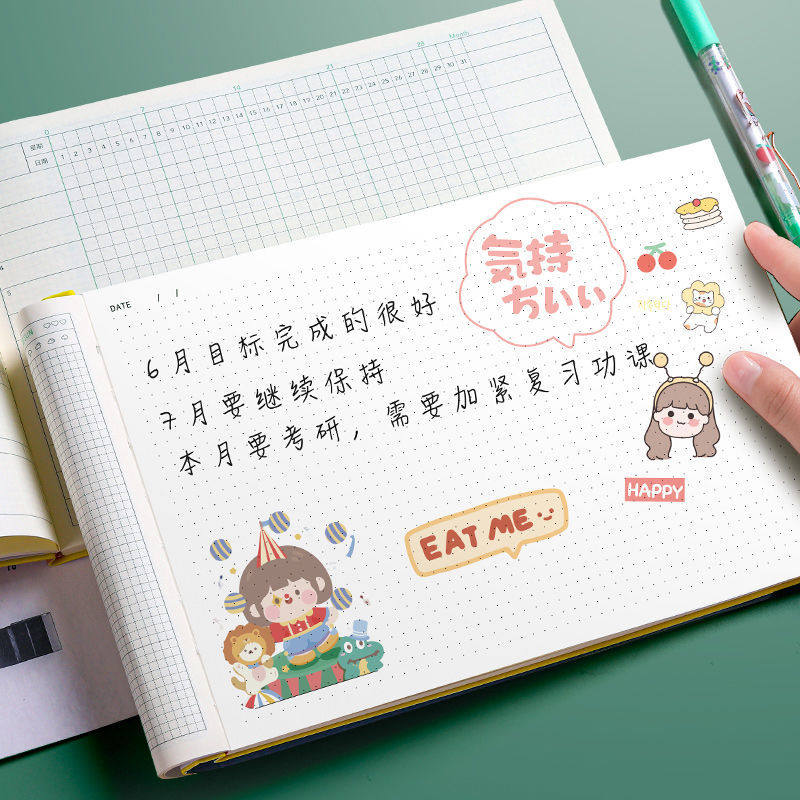 Ultra Thick Benson Beats Card Time years Program This 2022 Self-discipline Brief notepad Notebook Planning Daily