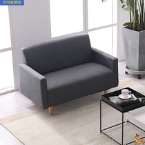 Small fabric sofa small apartment rental apartment shop simple clothing store sofa double three net red models
