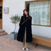 Fall winter 2021 new loose fashion Joker woolen coat age reduction single-breasted long-sleeved woolen trench coat coat women