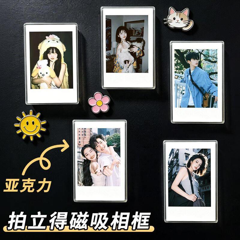 Polaroid High-Transparency Magnetic Photo Frame Small Card Holder Display Stand Acrylic Wedding Certificate Photo Magnetic Photo Dustproof