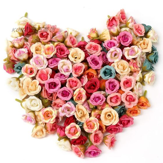 2cm仿真玫瑰小花朵 绢花diy手工簪花花环材料 谷美装饰婚礼布置