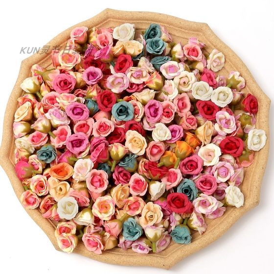 2cm仿真玫瑰小花朵 绢花diy手工簪花花环材料 谷美装饰婚礼布置