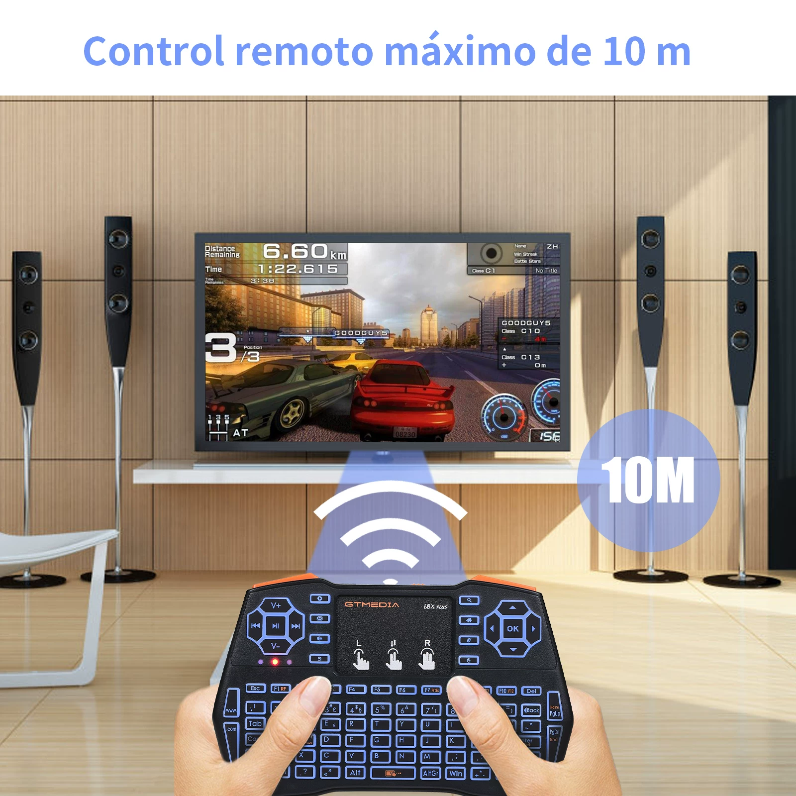 Горячий GTMEDIA I8X Plus wireless клавиатура 2.4G английский испанский