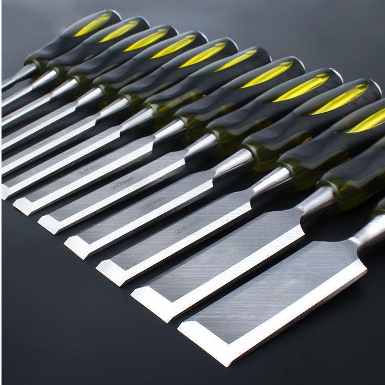 Overall through-heart handle woodworking chisel set chrome vanadium steel flat chisel flat chisel flat shovel chisel wood chisel woodworking tool wood chisel