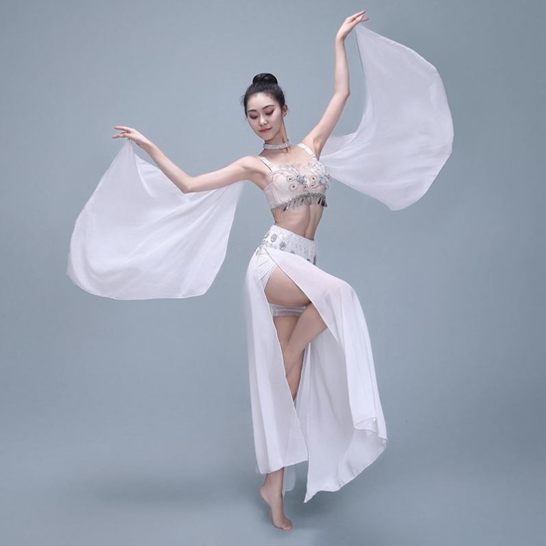 Belly Dance Ancient Style Exotic Outfit Indian Dance New Sexy High-End Beaded Embroidery Ethnic Costume Stage Outfit