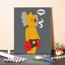 Digital oil painting Fill Color Diy healing Kaws Violent Bear Tide Cards Fill in hand drawing Hand-painted Filling Living Room Minus