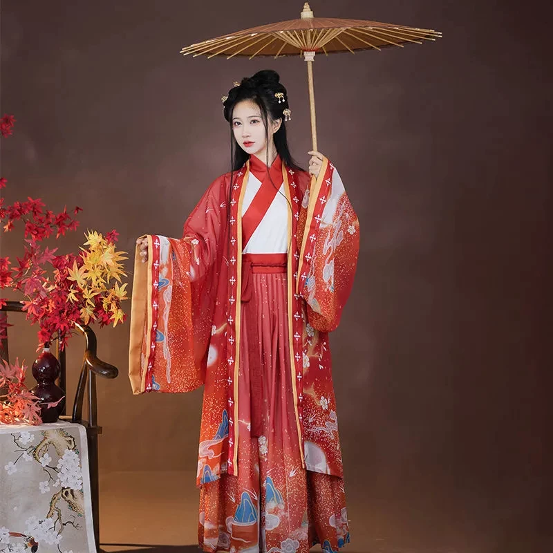Hanfu женский Лююй подлинный оригинальный китайский стиль продвижение система пересечения талии юбки Wei Jinfeng супер фея повседневный костюм