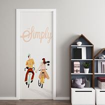 Door stickers self-adhesive old refurbished paper frame edging waterproof tide oil student dormitory simple modern Nordic style wall decoration