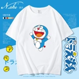 Футболка Doraemon с короткими рукавами и анимацией для мальчиков и девочек, 100% хлопок