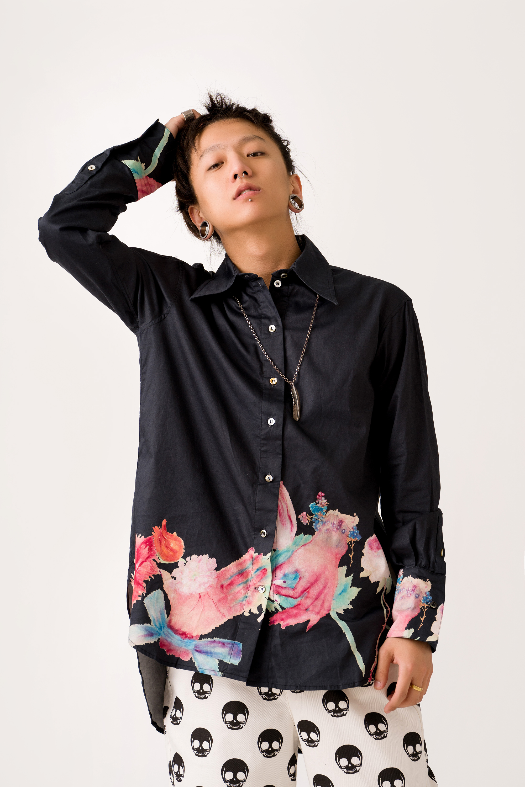 Original Tibet Blue Pure Cotton Printing in Blue Cotton Cotton Co - Ltd recommends contoured vintage shirt for men and women in four seasons of formal riot models