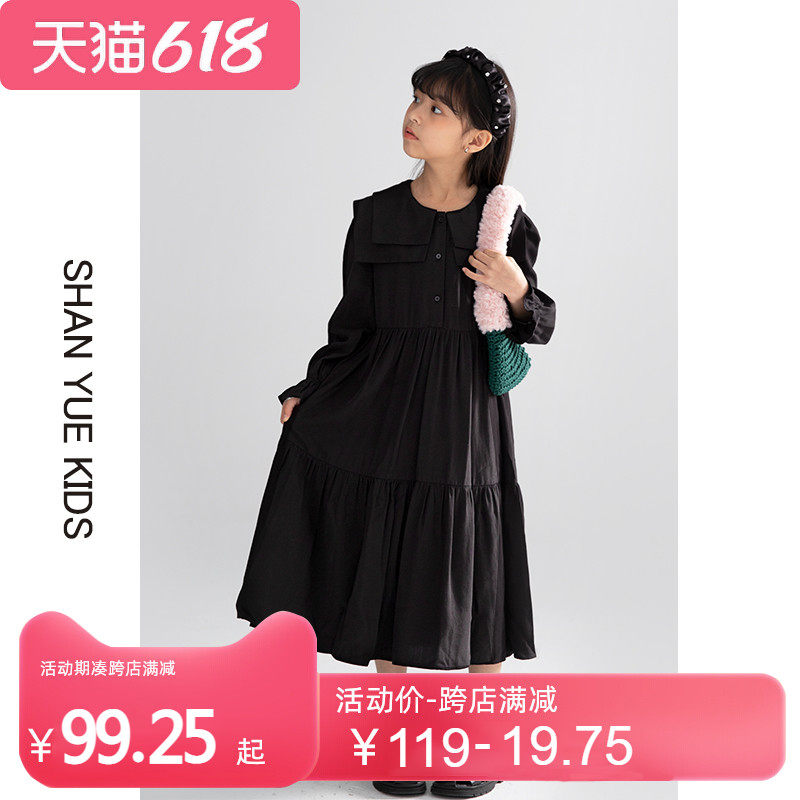 Girl Foreign Dress Superior Spring Dress Code Dolls Collar Princess Dresses CUHK Young'o Pie Trendy Children Long Dress