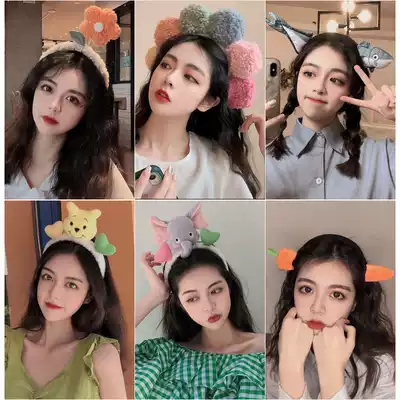 Hair ku girl hair hoop Big Head around cute take-out personality tide exaggerated Net red creative funny 2021 New