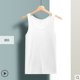 .White vest men's pure cotton non-deformable summer slim sports sweat-absorbent bottoming shirt students hurdles vest