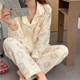 ins rabbit gauze pajamas ຜ້າຝ້າຍບໍລິສຸດ 1-piece ຂອງແມ່ຍິງພາກຮຽນ spring ແລະດູໃບໄມ້ລົ່ນຂອງເກົາຫຼີ cardigan ຄູ່ຜົວເມຍ swimsuit ສອງສິ້ນຊຸດ summer