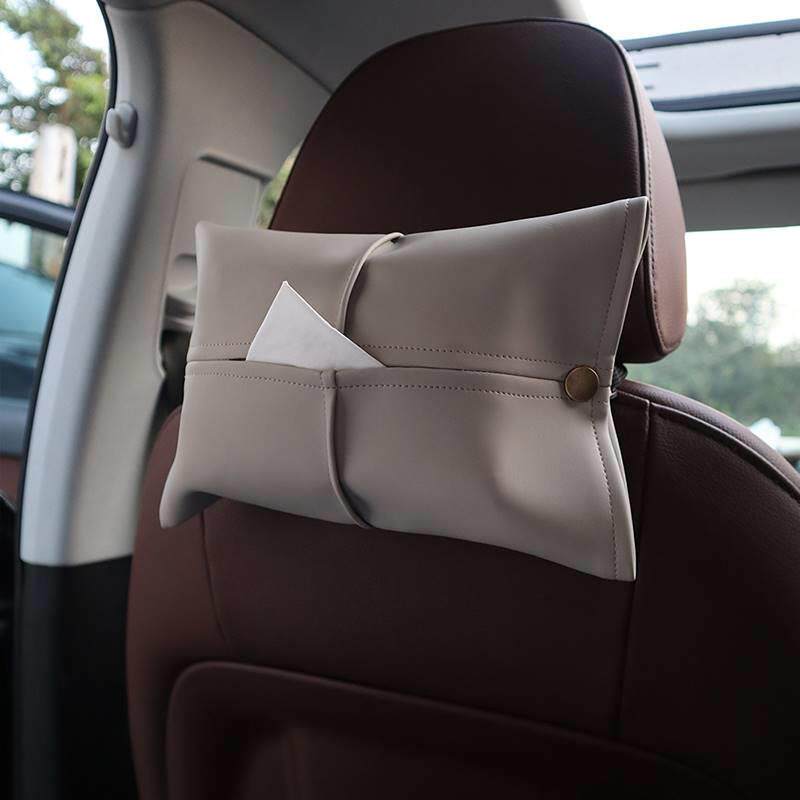 Matte texture ultra slim leather onboard paper towels cover curry brown paper towel box decoration design paper towels cover-Taobao