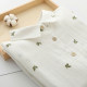 2024 spring new style double-layer cotton gauze long-sleeved shirt for women Korean style small fresh printed leaves pure cotton soft shirt