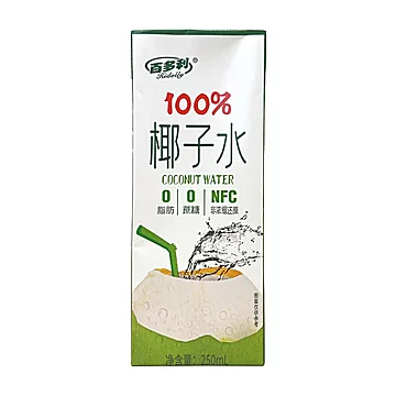 百多利纯椰子水大瓶nfc鲜榨250ml*10盒