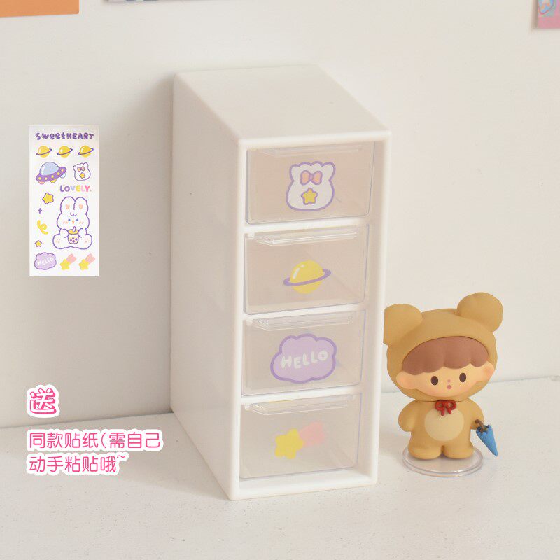 ins simple desktop storage box hairpin jewelry finishing rack transparent drawer type small object storage cabinet small