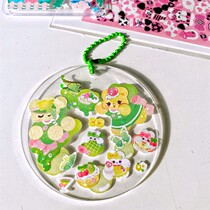 Transparent Loving Water Drop Acrylic Key Buckle Love Bean Photo Coo Cardi Y Wafer Pendant Bead Chain Decoration Bag Bag