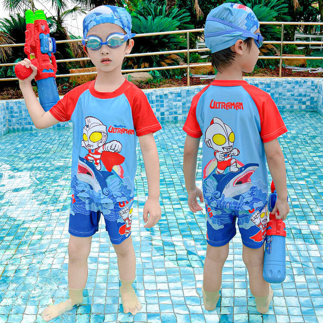 Children's Swimsuit Boys 2026 Summer New Ultraman Split Swimsuit Set Small and Medium-Sized Kidsren's Quick-Drying Swimsuit