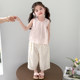 Girls' Sleeveless Summer Outfit 2025 New Stylish Fashionable Girl Vest and Anti-Mosquito Pants Two-Piece Set