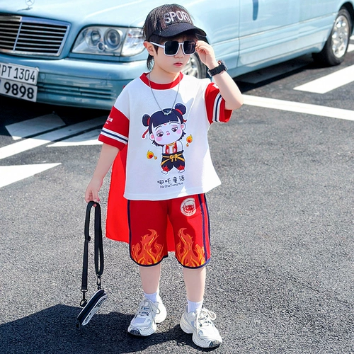 Летний костюм мальчика цветочника, детский комплект, детская спортивная летняя одежда, короткий рукав