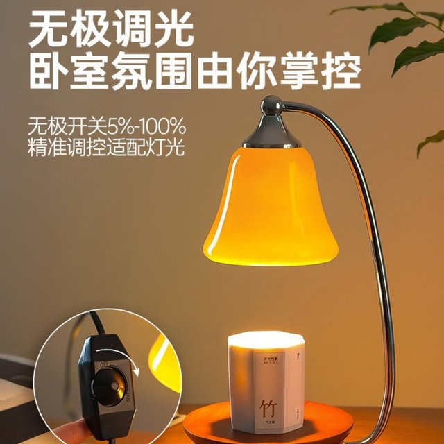 Green Retro Wax Melting Lamp with Timer, Bedroom Aroma Diffuser Table Lamp, Flameless Aromatherapy Candle, Ambient Night Light, Candle Melting Lamp