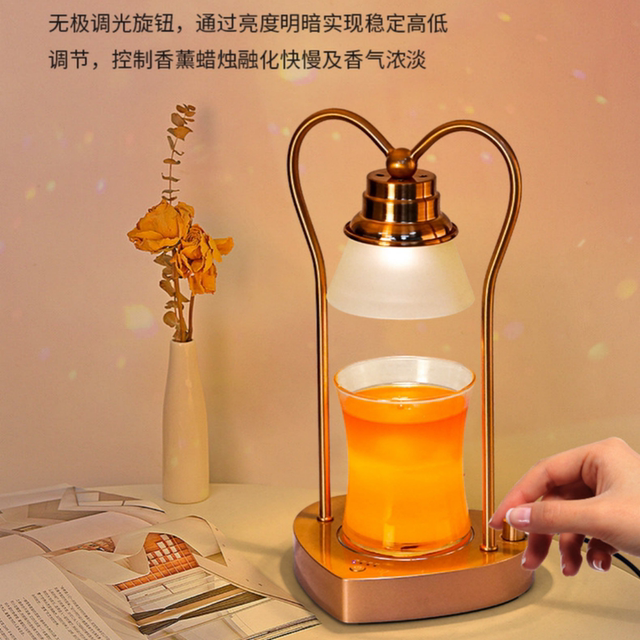 ins Girly Aromatherapy Wax Melting Lamp Timed Candle Melting Lamp Bedroom Candle Table Lamp Light Luxury Crystal Atmosphere Night Light