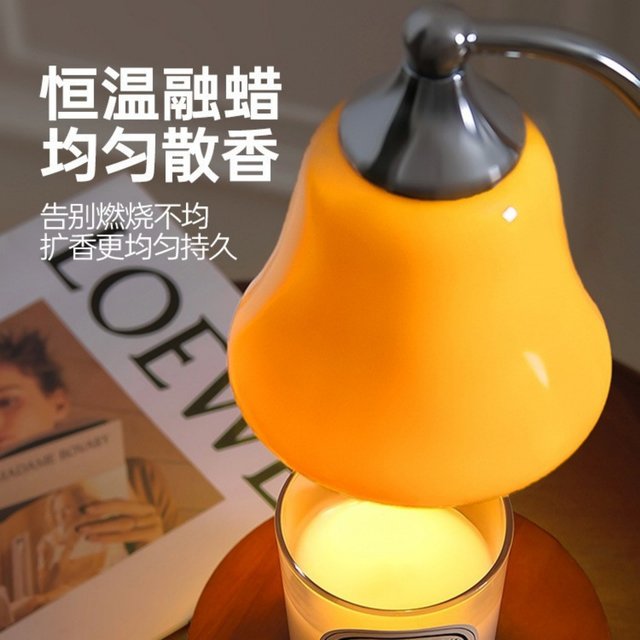 Green Retro Wax Melting Lamp with Timer, Bedroom Aroma Diffuser Table Lamp, Flameless Aromatherapy Candle, Ambient Night Light, Candle Melting Lamp