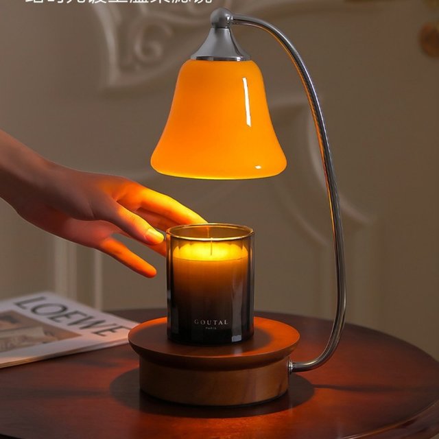 Green Retro Wax Melting Lamp with Timer, Bedroom Aroma Diffuser Table Lamp, Flameless Aromatherapy Candle, Ambient Night Light, Candle Melting Lamp