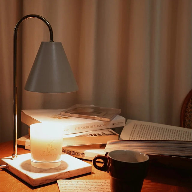 European-Style Marble Wax Melting Lamp, Candle Melting Lamp, Aromatherapy Candle Melting Lamp, Dimmable Timer, Fragrance Atmosphere, Retro Table Lamp