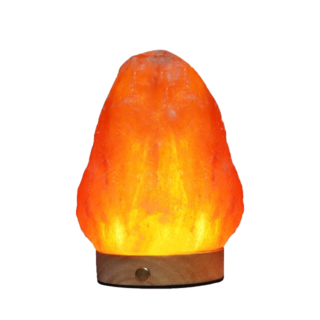 Himalayan Salt Lamp Rechargeable Natural Rock Lamp Feng Shui Ornament Bedside Table Lamp Everlasting Light Fortune-Attracting Night Light