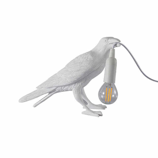 Nordic Designer Crow Wall Lamp, No Wiring Required, Bedside Decorative Table Lamp, Auspicious Bird Animal Ornament, Small Night Light