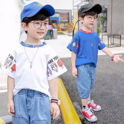 【T恤+牛仔裤】男童套装夏装夏季短袖T恤