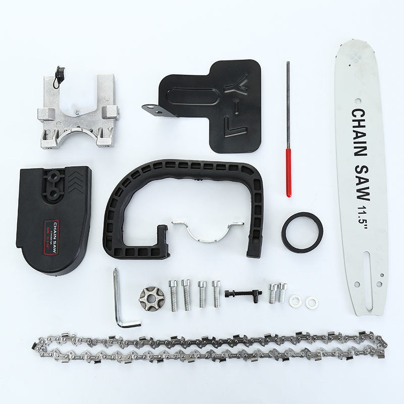 Market universal angle grinder to electric chain saw accessories 11 5 inch handle guide plate household logging sawing ring accessories