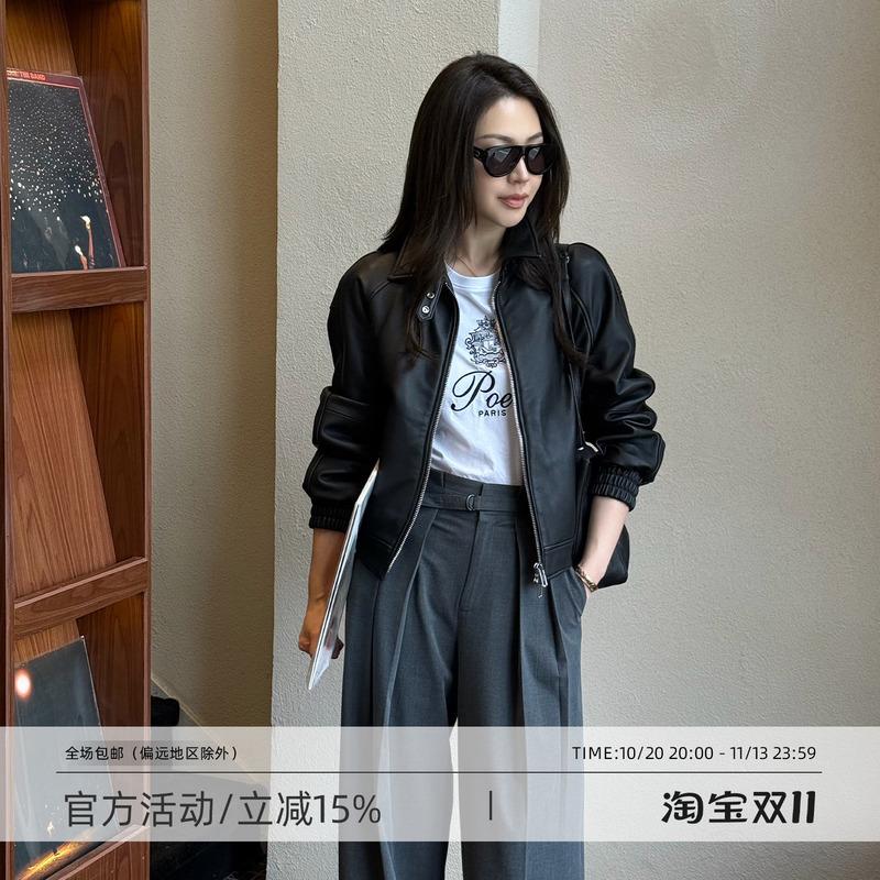 Wang Huanhuan Mslime Tencel High-Waisted Floral Waistband Casual Pants Double Pleats Drape Slimming Versatile Wide-Leg Suit Pants Wang Huanhuan Mslime Tencel High-Waisted Floral Waistband Casual Pants Double Pleats Drape Slimming Versatile Wide-Leg Suit Pants